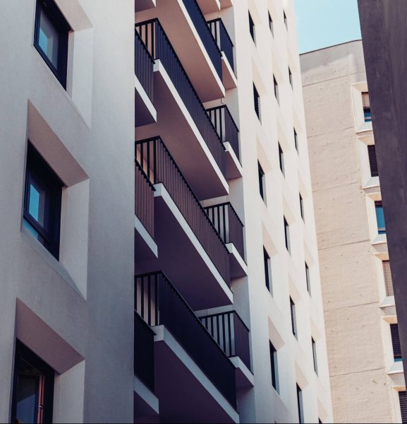 Facade of a residential building.Modern European residential apartment